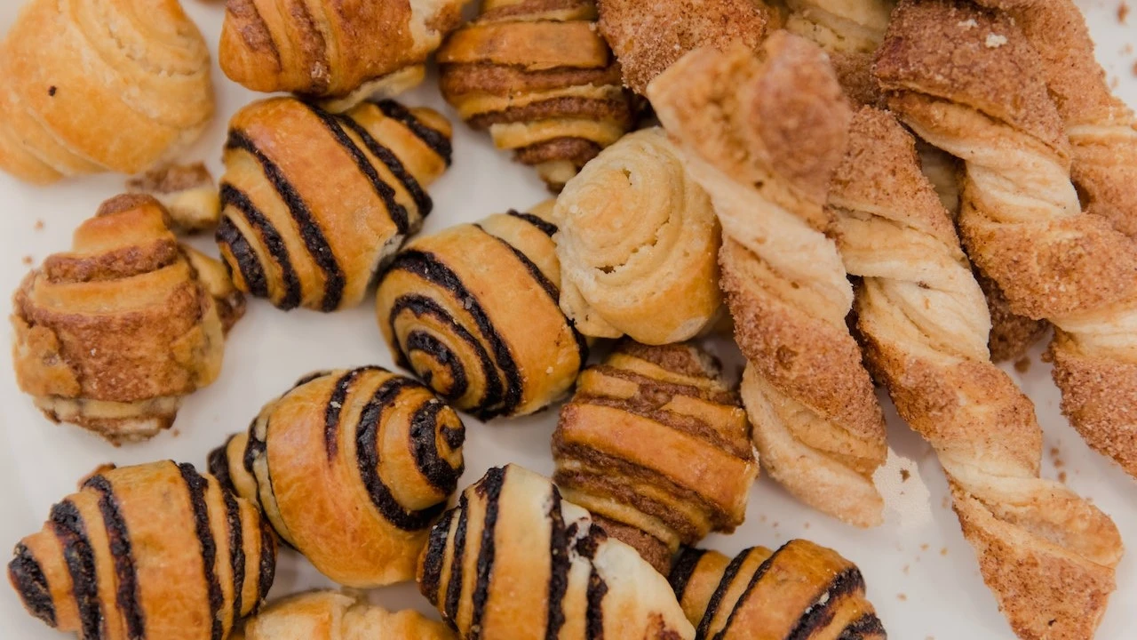 a selection of pastries of varied flavours